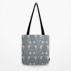 William Morris Vintage Pimpernel Blue Charcoal Silver Grey Tote Bag Gallery Image 2