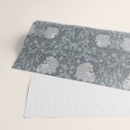 William Morris Vintage Pimpernel Blue Charcoal Silver Grey Wrapping Paper Gallery Image 2