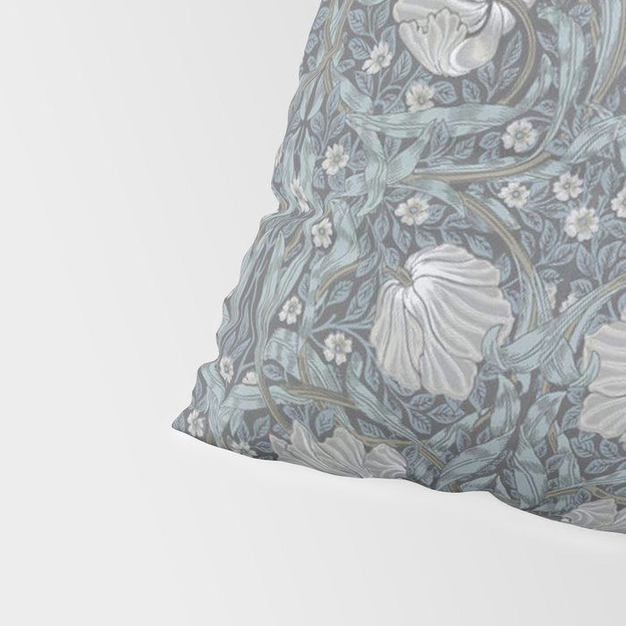 William Morris Vintage Pimpernel Blue Charcoal Silver Grey Pillow Sham Gallery Image 4