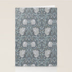 William Morris Vintage Pimpernel Blue Charcoal Silver Grey Stationery Card Gallery Image 2