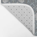 William Morris Vintage Pimpernel Blue Charcoal Silver Grey Bath Mat Gallery Image 2