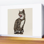 Indian desert cat off white Wall Mural Gallery Image 2