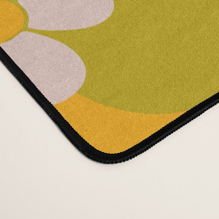 Groovy Yellow Green Flower Power Desk Mat Gallery Image 4