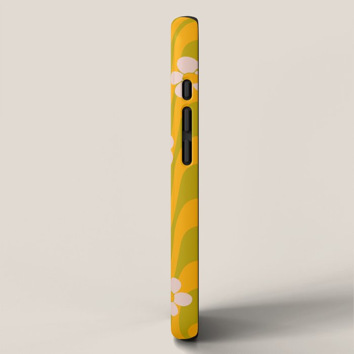 Groovy Yellow Green Flower Power iPhone Case Gallery Image 2