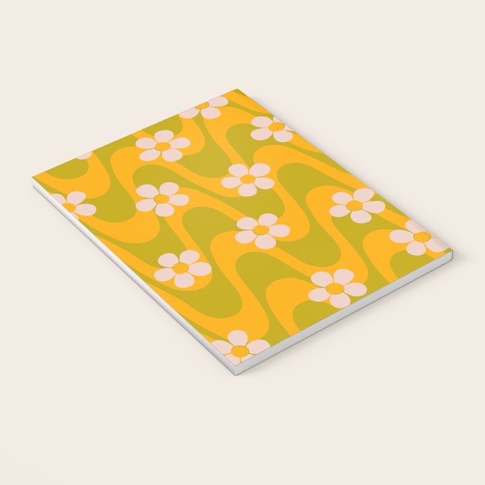 Groovy Yellow Green Flower Power Notebook Gallery Image 3