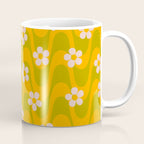 Groovy Yellow Green Flower Power Coffee Mug Gallery Image 1