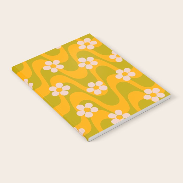Groovy Yellow Green Flower Power Notebook Gallery Image 2
