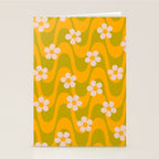 Groovy Yellow Green Flower Power Stationery Card Gallery Image 2