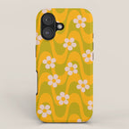 Groovy Yellow Green Flower Power iPhone Case Gallery Image 1