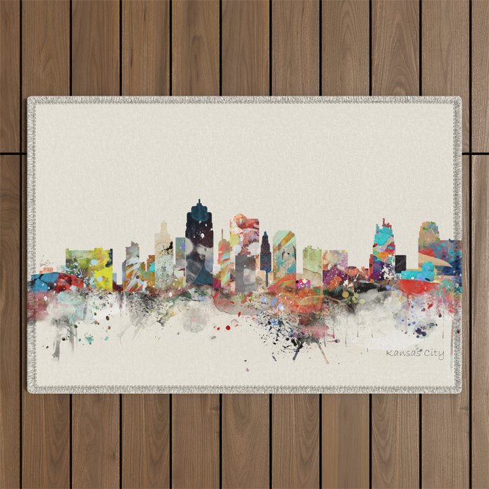 kansas city skyline Outdoor Rug Gallery Image 1