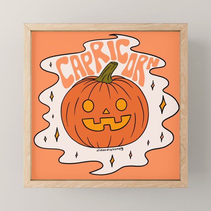 Capricorn Jack O Lantern Mini Art Print Gallery Image 1
