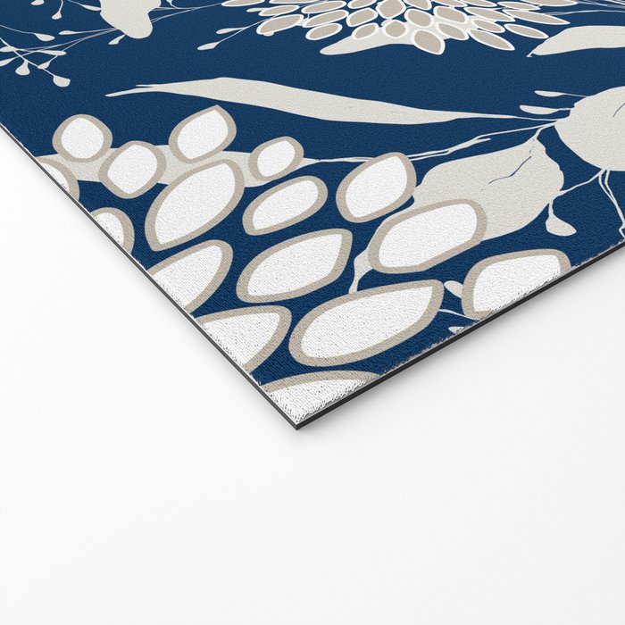 Leaves and Blooms, Blue and Gray Welcome Mat Gallery Image 2