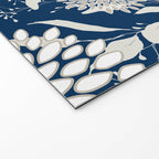 Leaves and Blooms, Blue and Gray Welcome Mat Gallery Image 2