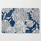 Leaves and Blooms, Blue and Gray Cutting Board Gallery Image 1