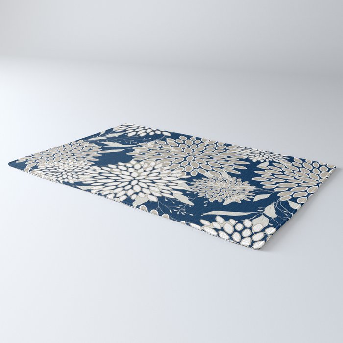 Leaves and Blooms, Blue and Gray Rug Gallery Image 3