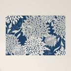Leaves and Blooms, Blue and Gray Welcome Mat Gallery Image 1