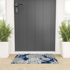Leaves and Blooms, Blue and Gray Welcome Mat Gallery Image 3