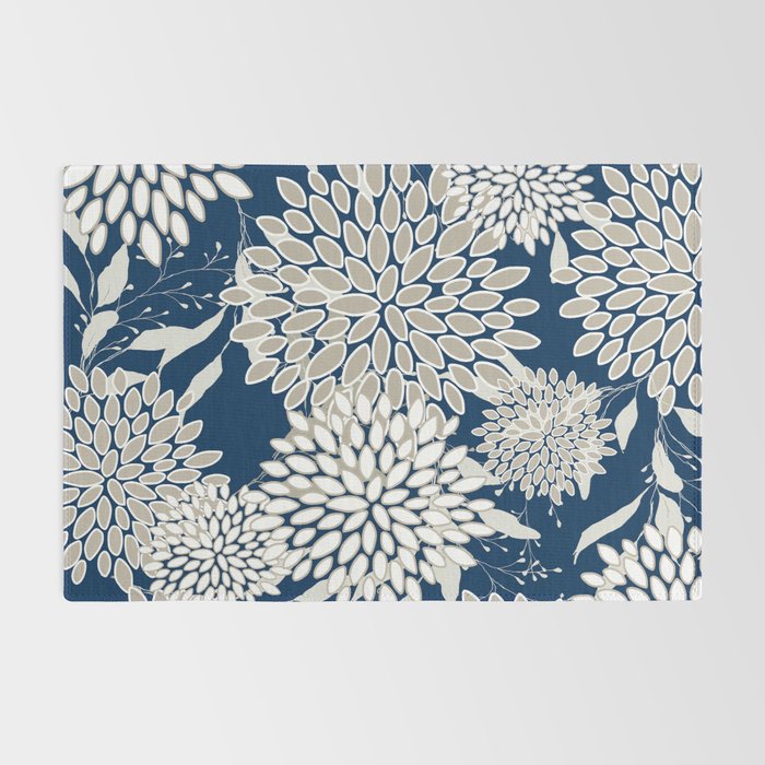 Leaves and Blooms, Blue and Gray Rug Gallery Image 2