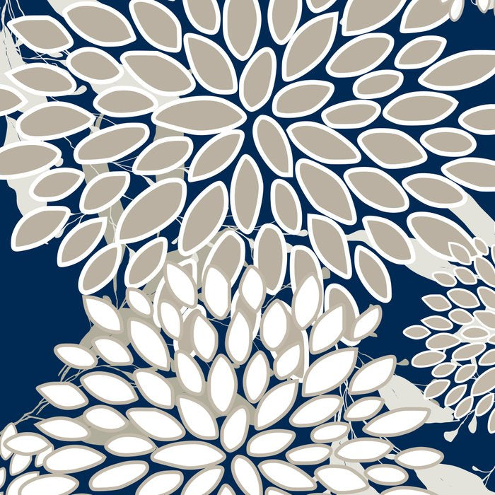 Leaves and Blooms, Blue and Gray Coffee Mug Gallery Image 2