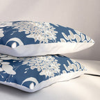 Leaves and Blooms, Blue and Gray Pillow Sham Gallery Image 3