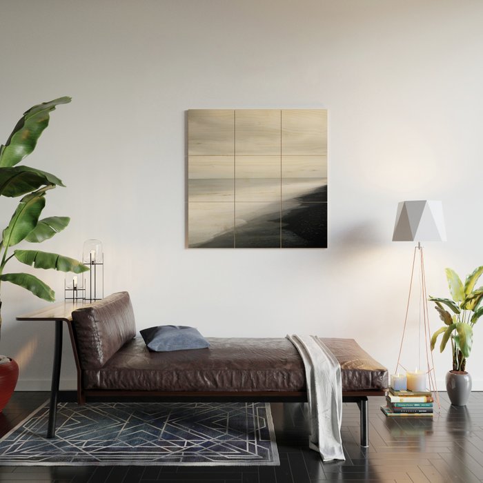 Black Beach, Iceland Abstract Landscape Wood Wall Art Gallery Image 2