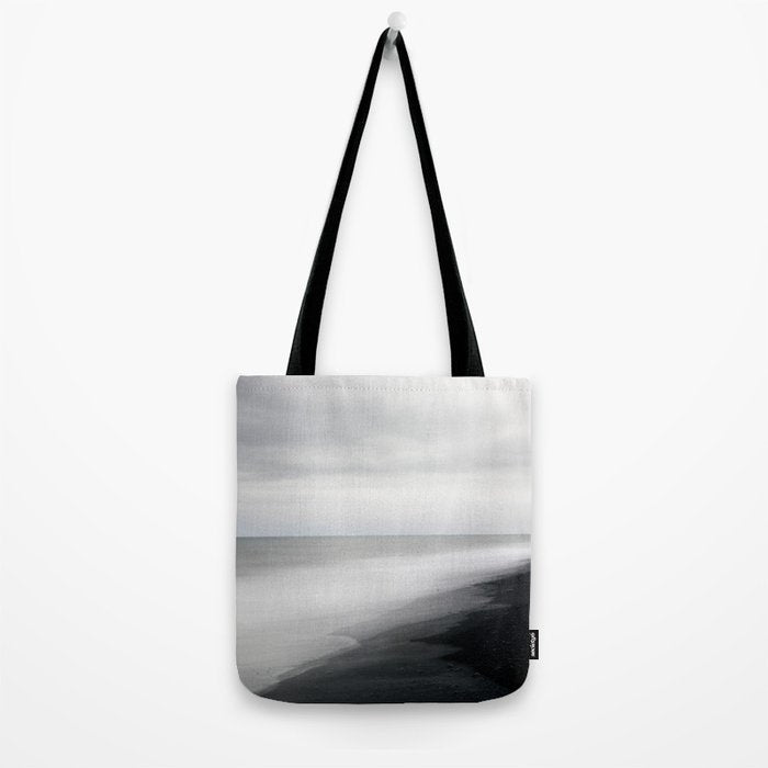 Black Beach, Iceland Abstract Landscape Tote Bag Gallery Image 2