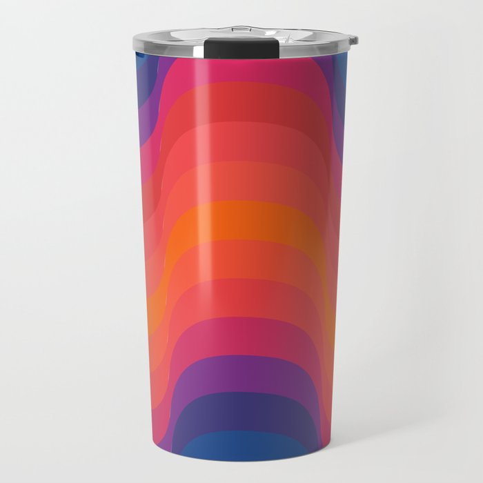 Retro Sacred Geometry | 80s Wavy Vibe Travel Mug Gallery Image 1