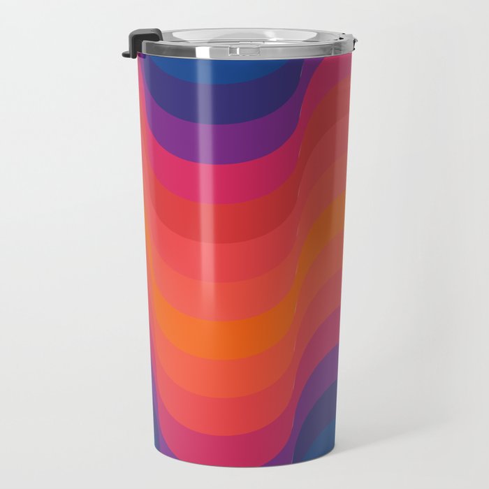 Retro Sacred Geometry | 80s Wavy Vibe Travel Mug Gallery Image 3