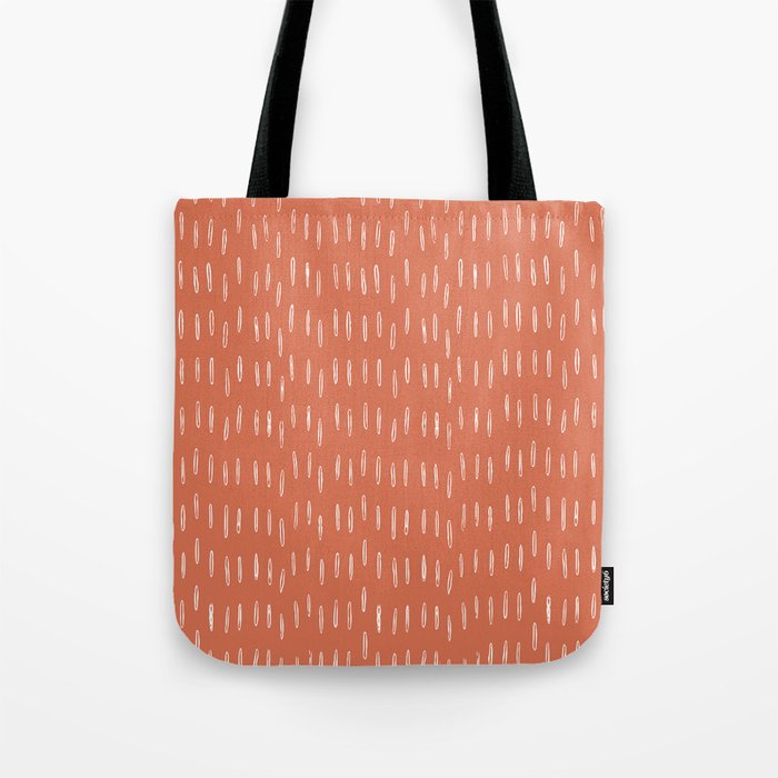 Boho, Raindrops Pattern in Terracotta Tote Bag Gallery Image 1