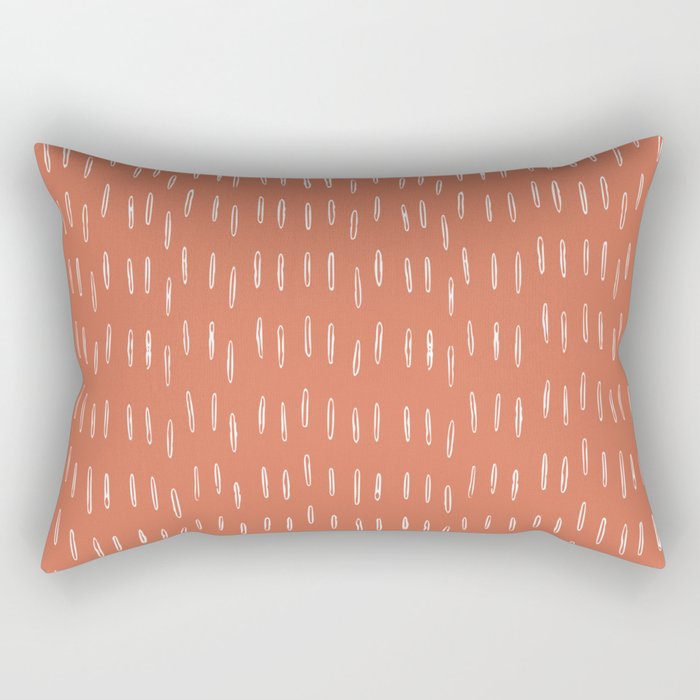 Boho, Raindrops Pattern in Terracotta Rectangular Pillow Gallery Image 1