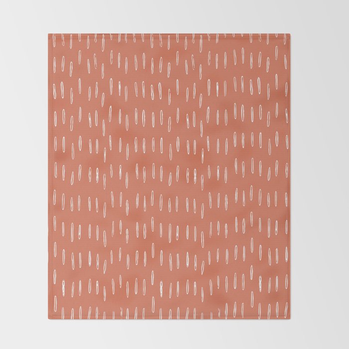 Boho, Raindrops Pattern in Terracotta Throw Blanket Gallery Image 2