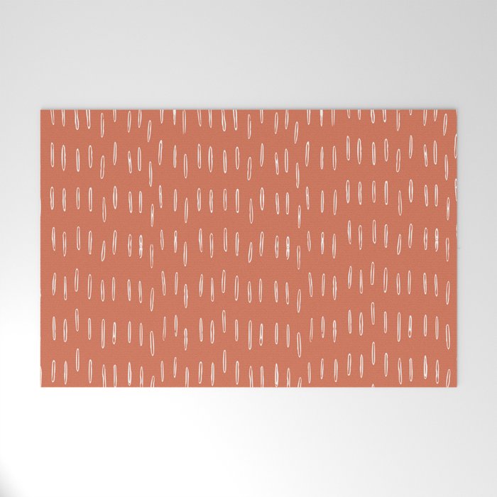 Boho, Raindrops Pattern in Terracotta Welcome Mat Gallery Image 1