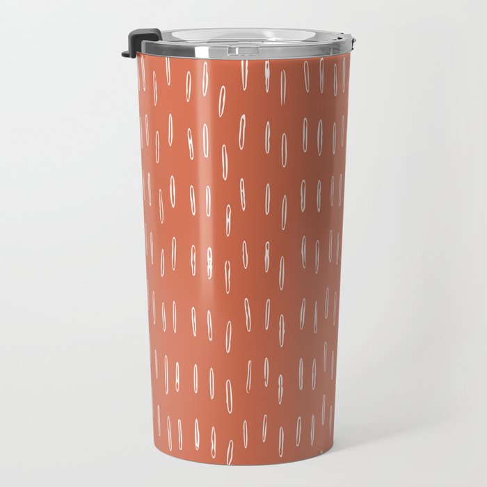 Boho, Raindrops Pattern in Terracotta Travel Mug Gallery Image 3