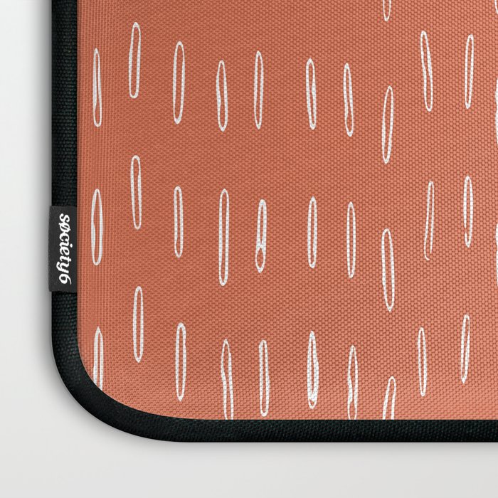 Boho, Raindrops Pattern in Terracotta Laptop Sleeve Gallery Image 3