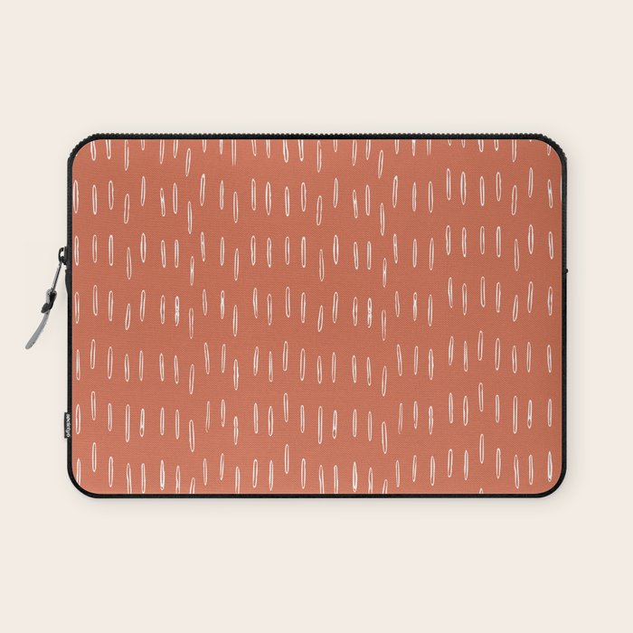 Boho, Raindrops Pattern in Terracotta Laptop Sleeve Gallery Image 1