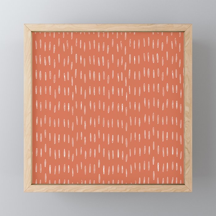 Boho, Raindrops Pattern in Terracotta Mini Art Print Gallery Image 1