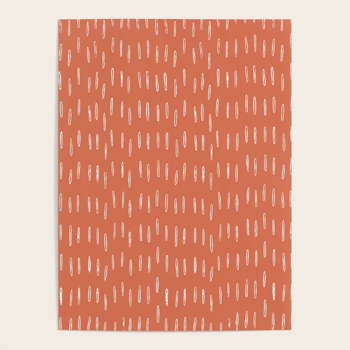 Boho, Raindrops Pattern in Terracotta Poster Gallery Image 4