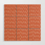 Boho, Raindrops Pattern in Terracotta Wood Wall Art Gallery Image 1