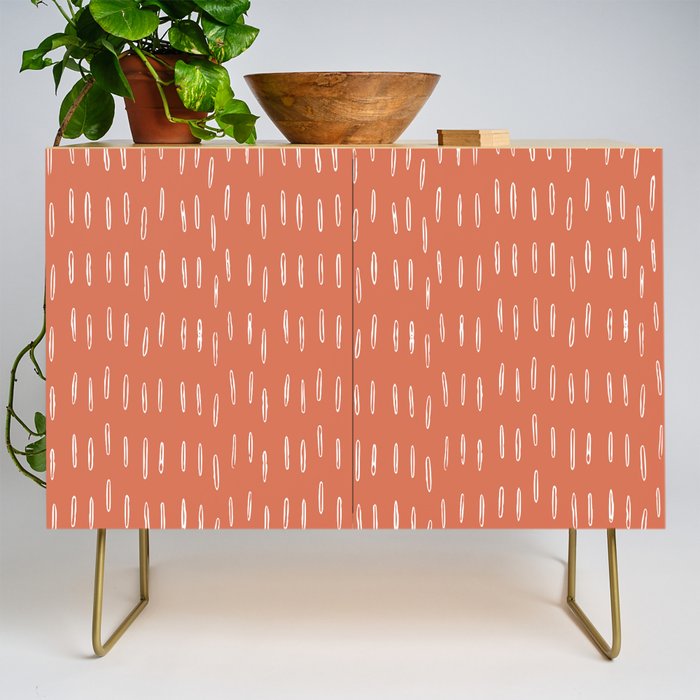 Boho, Raindrops Pattern in Terracotta Credenza Gallery Image 1