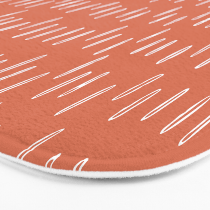 Boho, Raindrops Pattern in Terracotta Bath Mat Gallery Image 3
