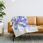 Floral Antlers - Blue Palette Throw Blanket Gallery Image 1