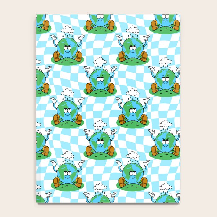 Retro earth planet cartoon pattern Notebook Gallery Image 4