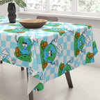 Retro earth planet cartoon pattern Tablecloth Gallery Image 3