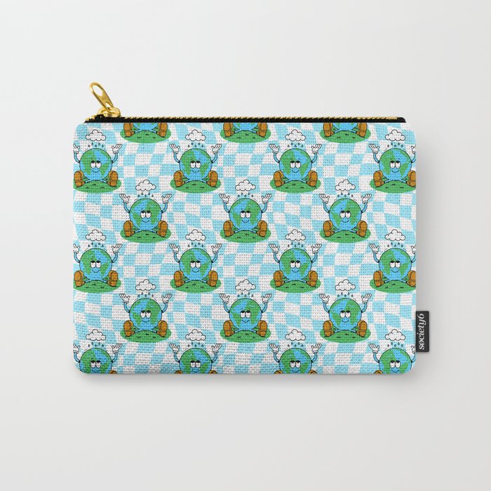 Retro earth planet cartoon pattern Carry All Pouch Gallery Image 1
