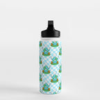 Retro earth planet cartoon pattern Water Bottle Gallery Image 3