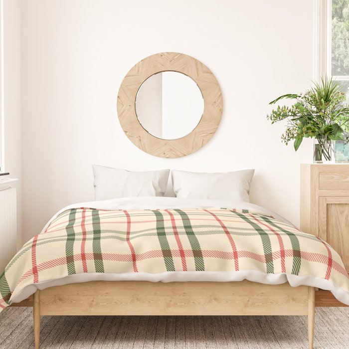 Festive Green & Red Christmas Plaid Duvet Cover Gallery Image 3