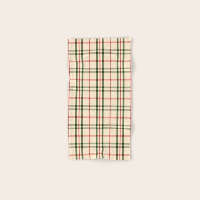 Festive Green & Red Christmas Plaid Bath Towel Gallery Image 1