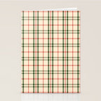 Festive Green & Red Christmas Plaid Stationery Card Gallery Image 2