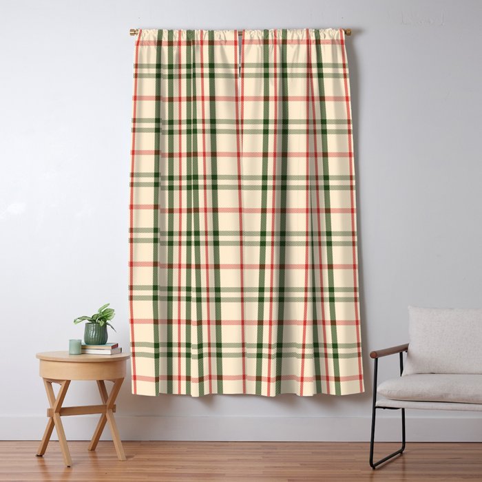Festive Green & Red Christmas Plaid Window Curtain Gallery Image 5