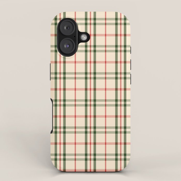 Festive Green & Red Christmas Plaid iPhone Case Gallery Image 1